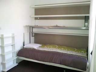 second fold-away bed under the desk